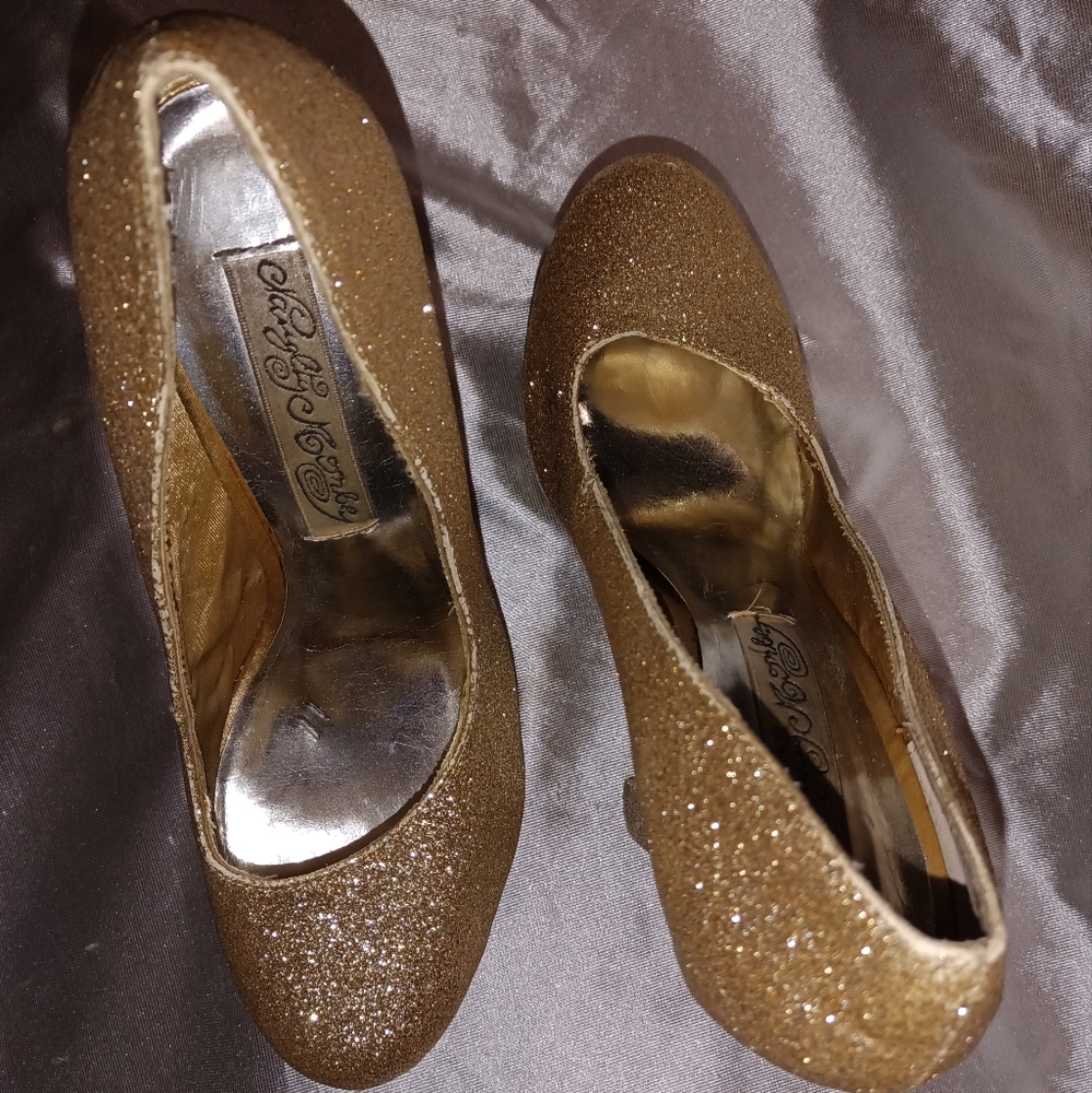 Naughty monkey gold glitter with some silver glitter chunky platforms 6 - Picture 10 of 12